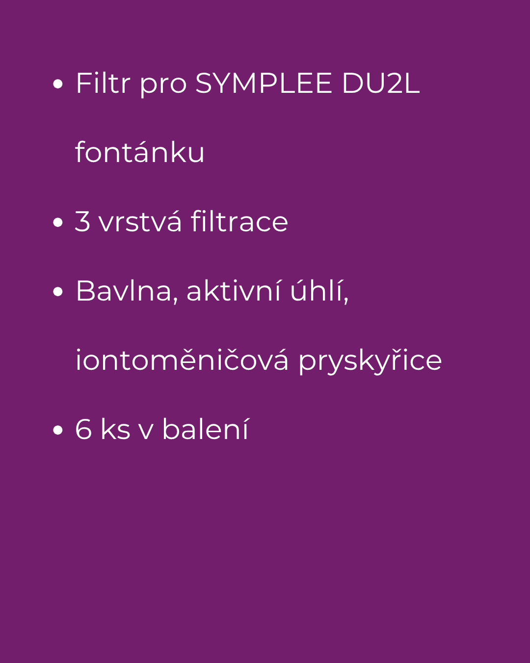 SYMPLEE Smart Pet Fountain náhradní filtr 6ks