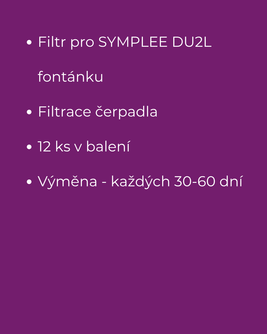 SYMPLEE Smart Pet Fountain náhradní filtr pro čerpadlo 12ks