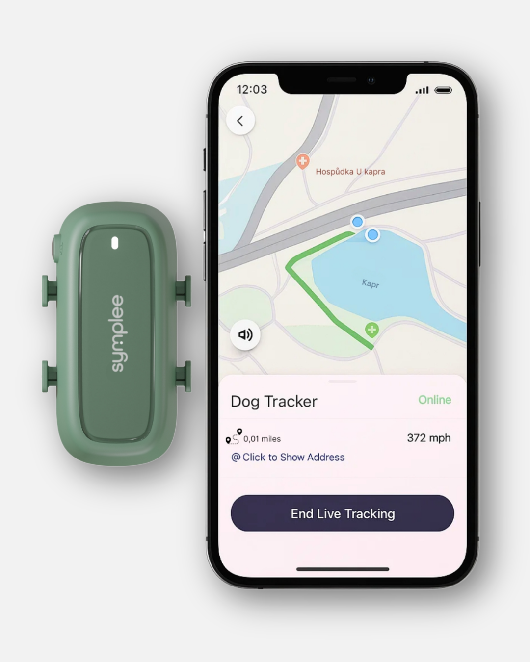 SYMPLEE P5 GPS lokátor pro zvířata (bez SIM karty)